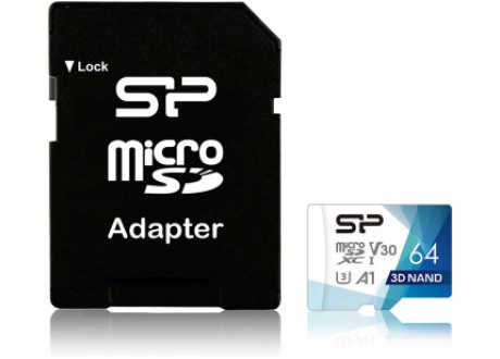 MicroSD  64GB  Silicon Power Class 10  Superior Pro Colorful + SD адаптер