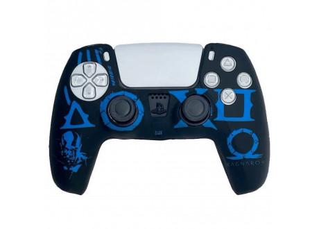 Чехол защитный PS5 Silicone Case for Controller God of War Ragnarok (black-blue)