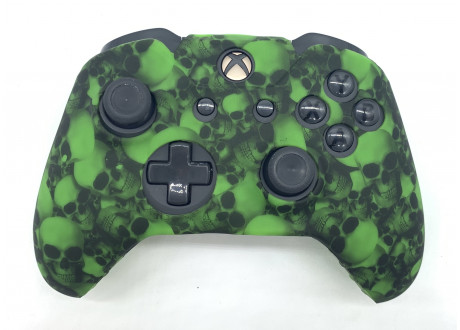 Чехол защитный Xbox One Silicone Case for Controller Черепа Green