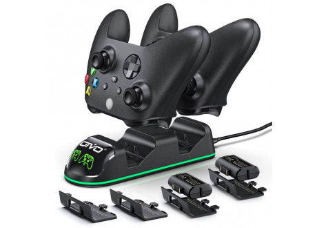 Зарядная станция Xbox Series S/X - Xbox One Charging Dock + 2 АКБ 1300 mAh Black IV-X131 OIVO