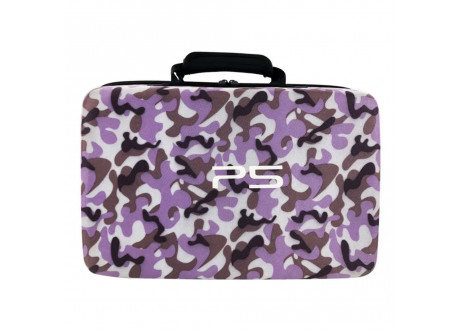 Сумка для консоли и геймпадов PS5 camo purple