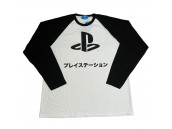 Лонгслив Baseball Long-Sleeve Shirt Playstation - PS Logo with Japanese Text, White/Black Size M