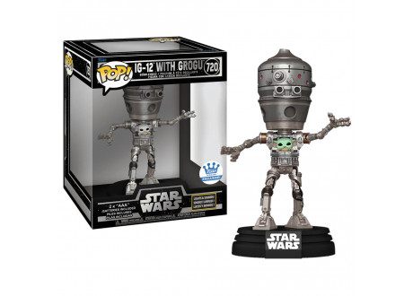 Фигурка Funko Pop! Deluxe Lights and Sounds: Star Wars: The Mandalorian - IG-12 with Grogu (720)