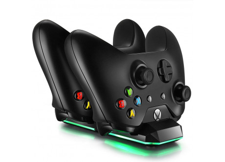 Зарядная станция XB One S Dual Charging Dock+2 шт АКБ 500 mAh с подсветкой Black TYX-695