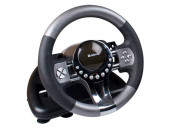 Игровой руль DEFENDER Forsage GTR USB, 12 кнопок, рычаг передач,педали, черный/серый (1/2)