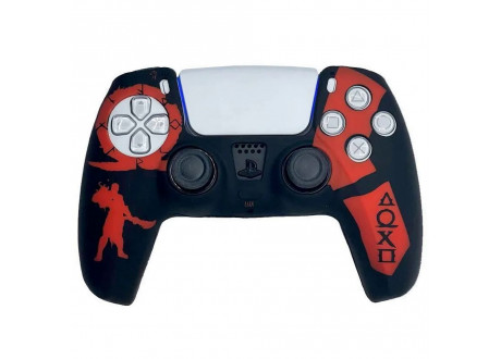 Чехол защитный PS5 Silicone Case for Controller God of War Ragnarok (black-red)