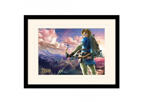 Принт в рамке Print with Mount: Legend of Zelda: BotW - Hyrule Scene Landscape, 30x40cm