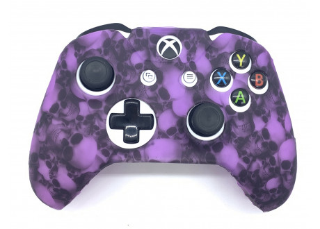 Чехол защитный Xbox One Silicone Case for Controller Черепа Purple