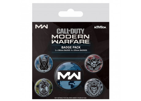 Набор значков Badges 5-Pack: Call of Duty: Modern Warfare - Fractions, 1x38mm x 4x25mm