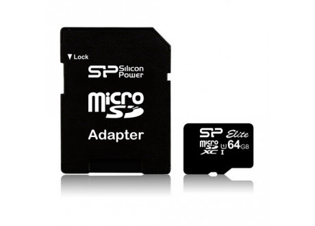 MicroSD  64GB  Silicon Power Class10 Elite UHS-I (R/W 50/15 MB/s) без адаптера