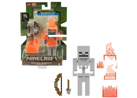 Экшн-фигурка Minecraft - Skeleton with Bow, Arrow and Flames (GTP08), 8.26 cm