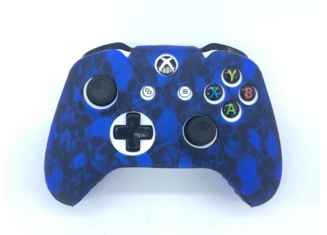 Чехол защитный Xbox One Silicone Case for Controller Черепа Blue