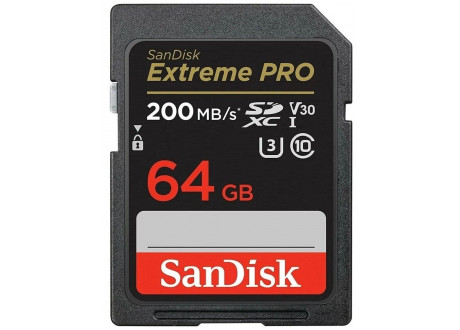 SDXC  64GB  SanDisk Class 10 Extreme Pro V30 UHS-I U3 (200 Mb/s)