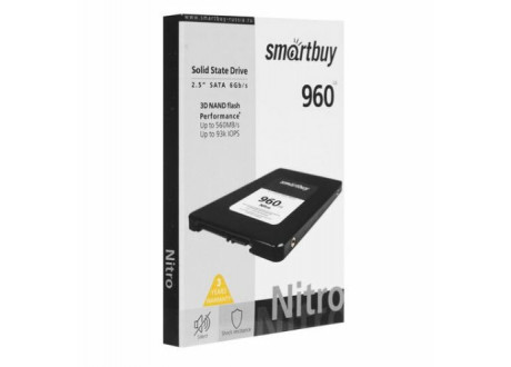 Внутренний SSD  Smart Buy  960GB  Nitro, SATA-III, R/W - 500/560 MB/s, 2.5", Maxio MAS0902, QLC 3D N